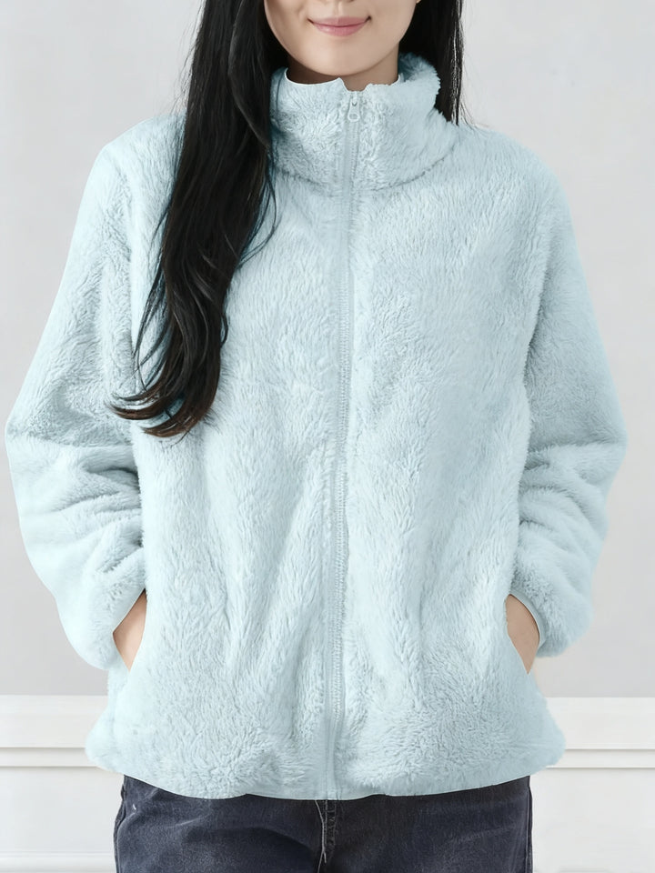 Women's Fleece Jacket Casual Outerwear Long Sleeve Winter Coat