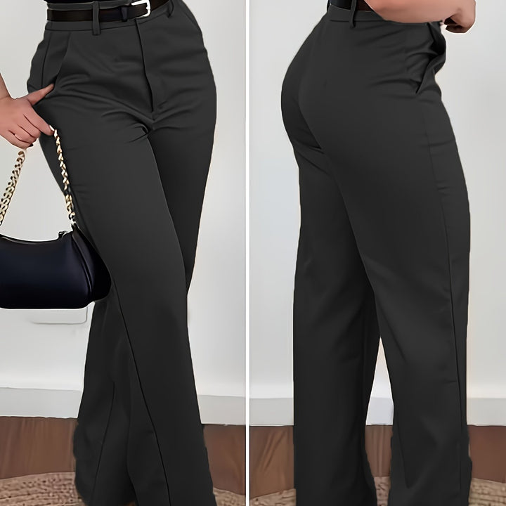 Fashionable Vintage Women's Suit Pants Straight-Leg Trousers