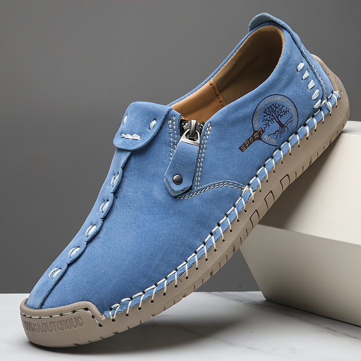 Women's Casual Loafers Slip-on Sneakers with Zipper Closure