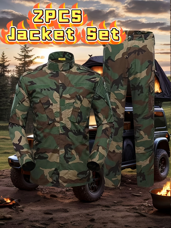 Men's Tactical Cargo Pants and Outdoor Jacket Set 2-Pack