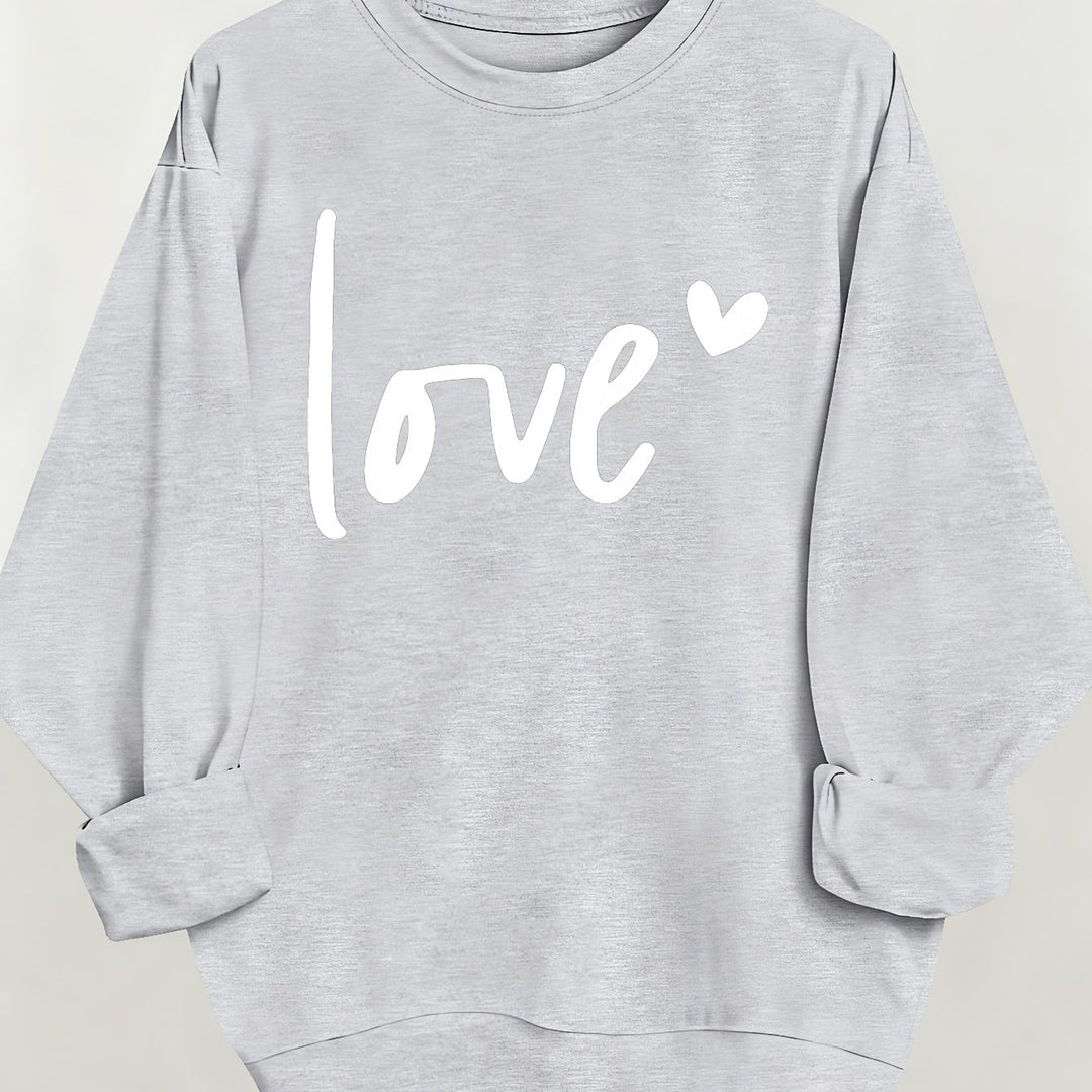 Women's Casual Fashion Sweatshirt Crew Neck Letter Pattern