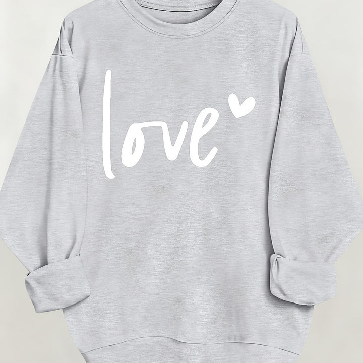 Women's Casual Fashion Sweatshirt Crew Neck Letter Pattern