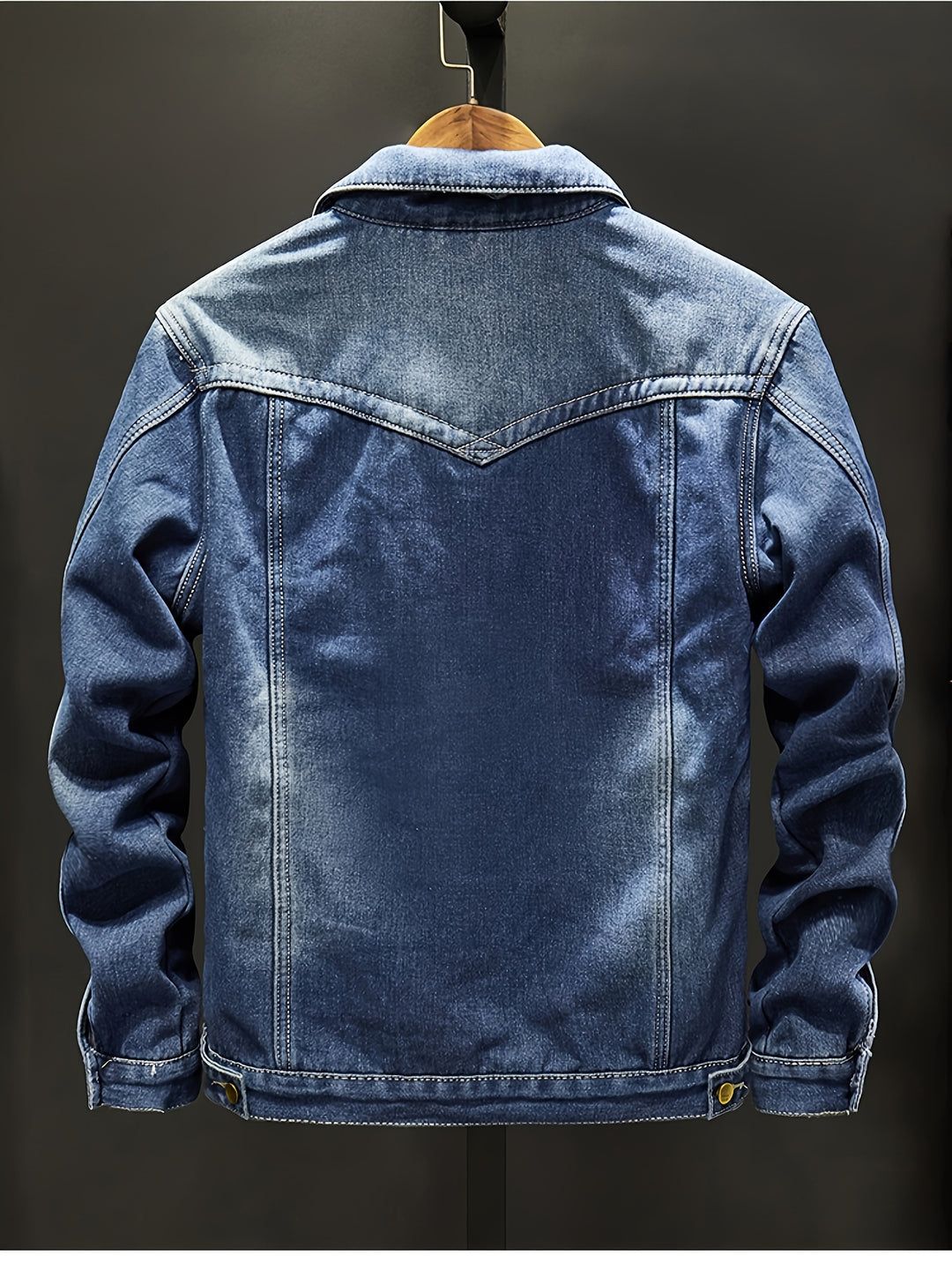 Men's Fleece-Lined Loose-Fit Denim Jacket
