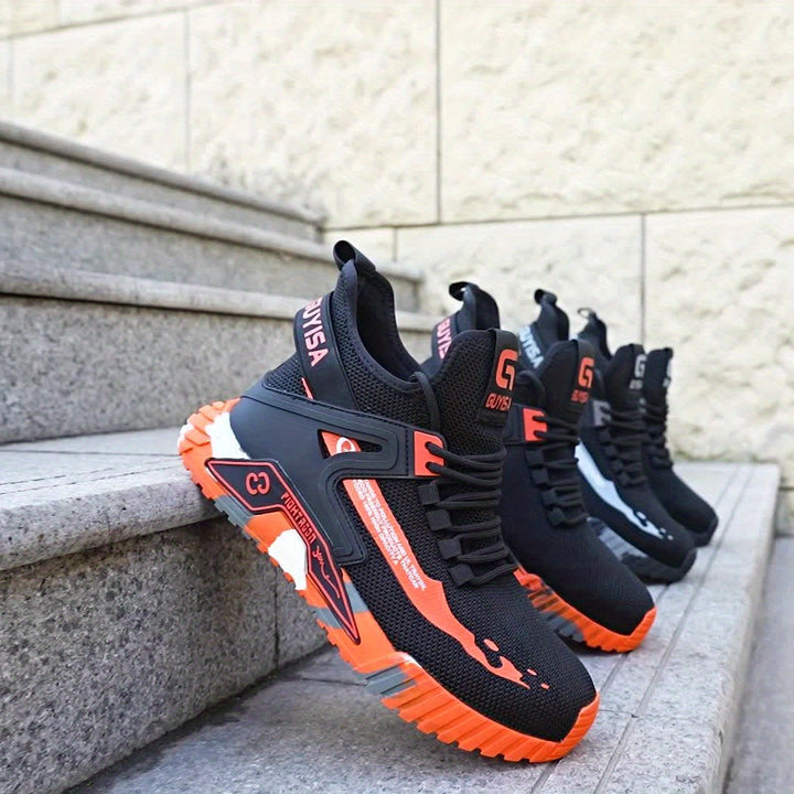 Men's Steel Toe High Top Work Boots Non Slip Lace Up Safety Shoes