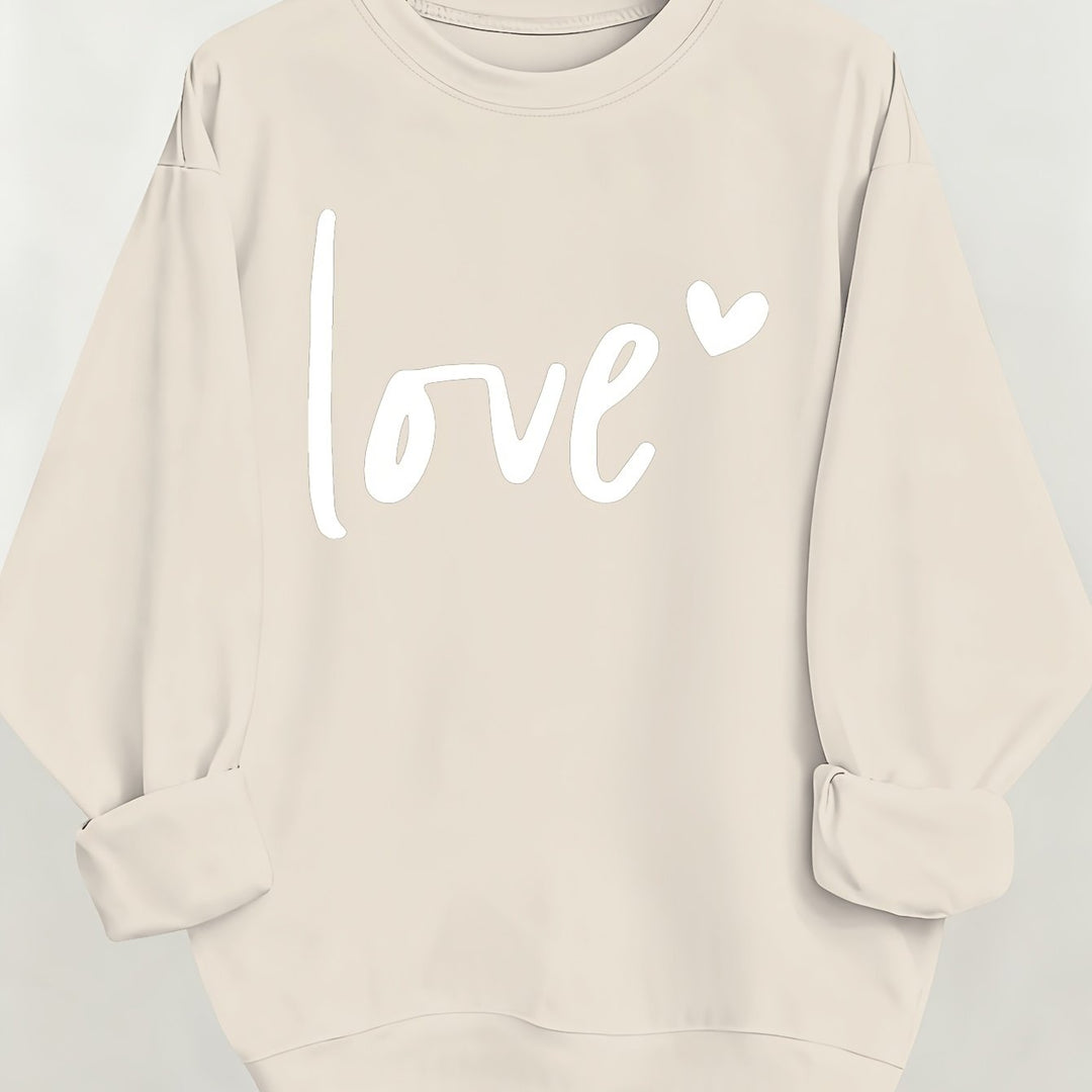 Women's Casual Fashion Sweatshirt Crew Neck Letter Pattern