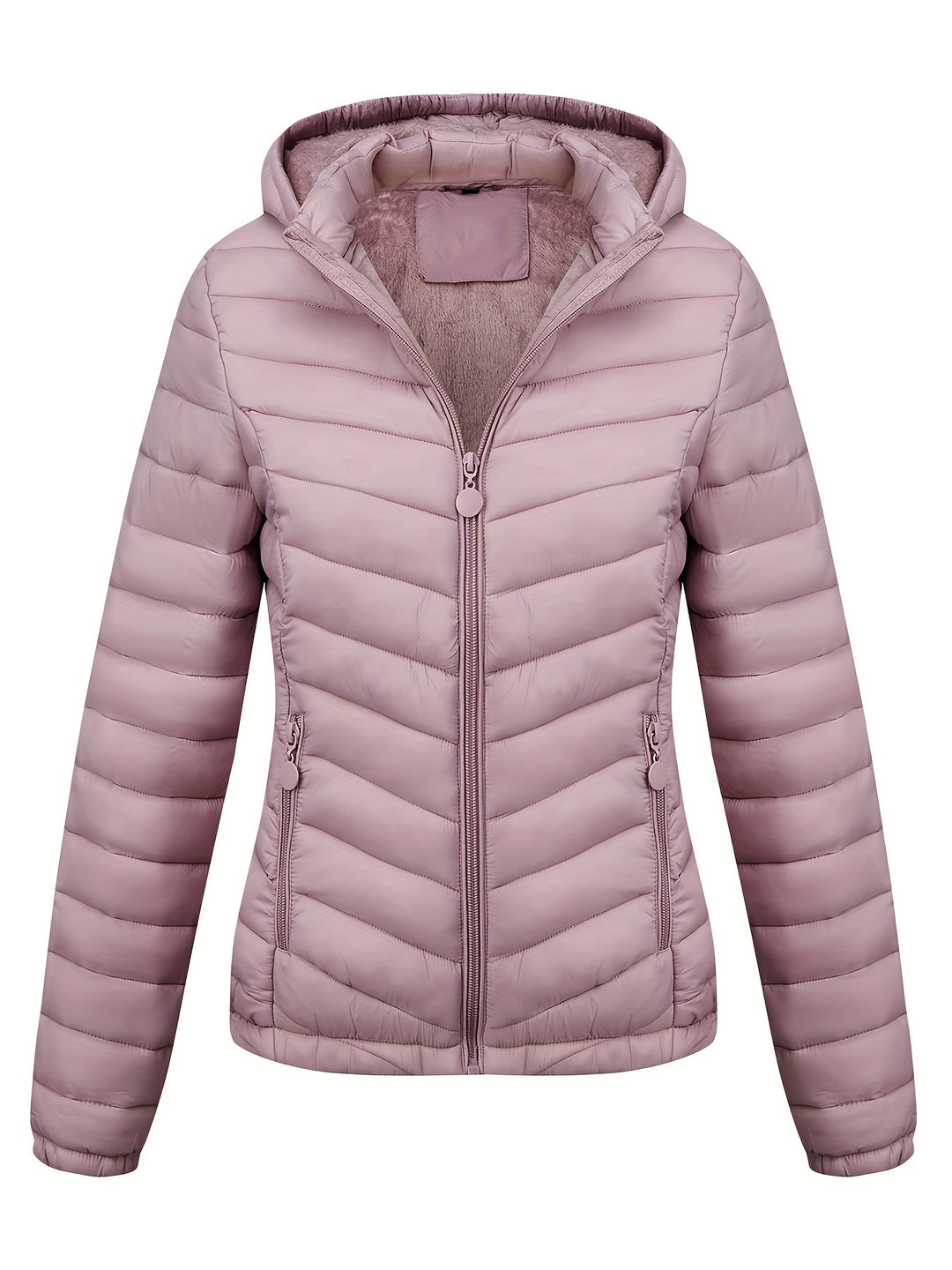 Women's Hooded Padded Coat with Pockets for Autumn Winter Fashion