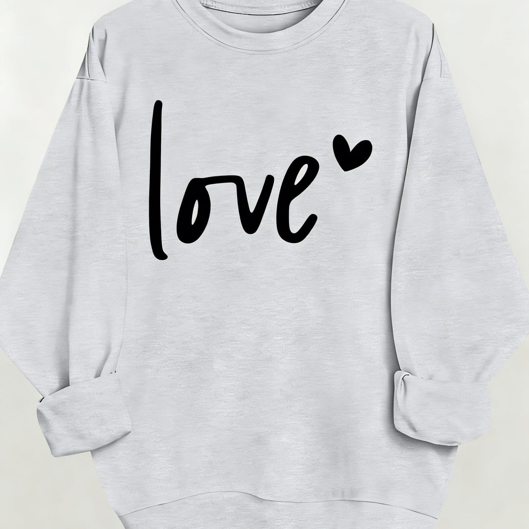 Women's Casual Fashion Sweatshirt Crew Neck Letter Pattern