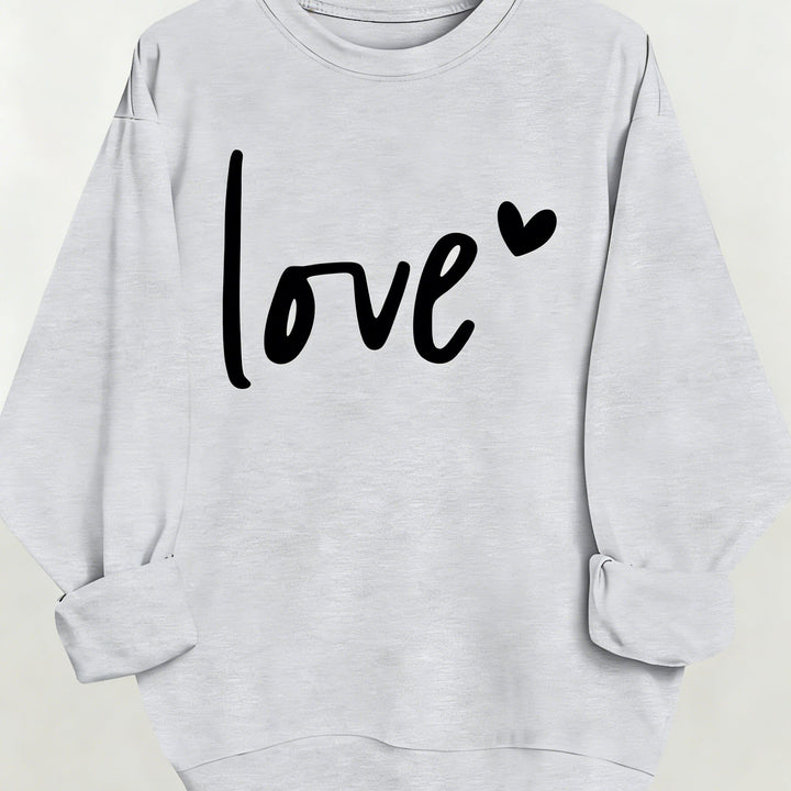 Women's Casual Fashion Sweatshirt Crew Neck Letter Pattern