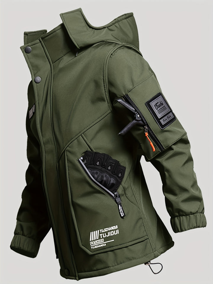 Men's Padded Winter Suit Hooded Jacket and Trousers Hiking Casual Wear