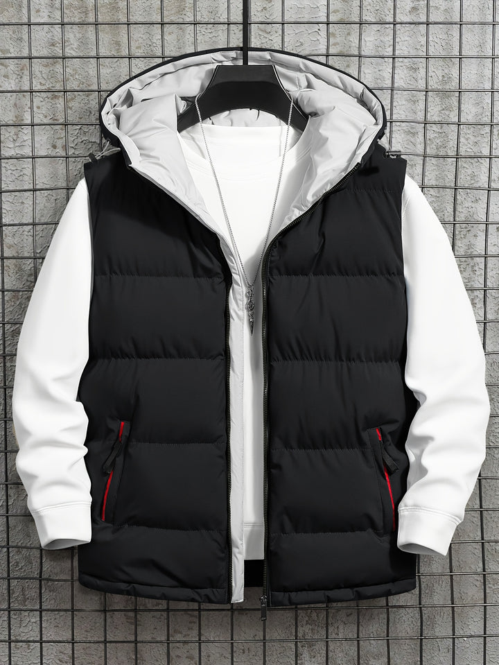 Men's Hooded Vest Thickened Lightweight Stylish Casual Wear