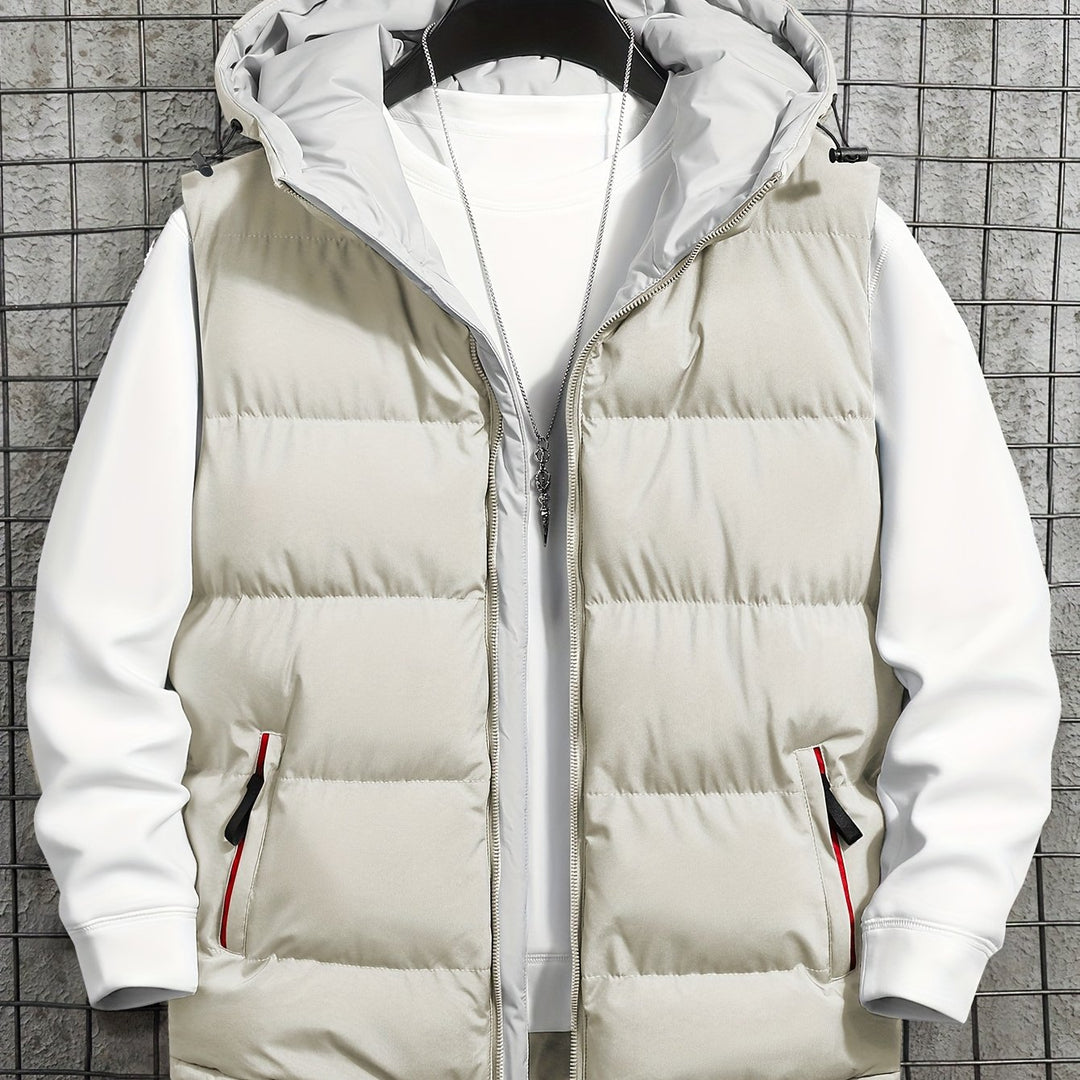 Men's Hooded Vest Thickened Lightweight Stylish Casual Wear