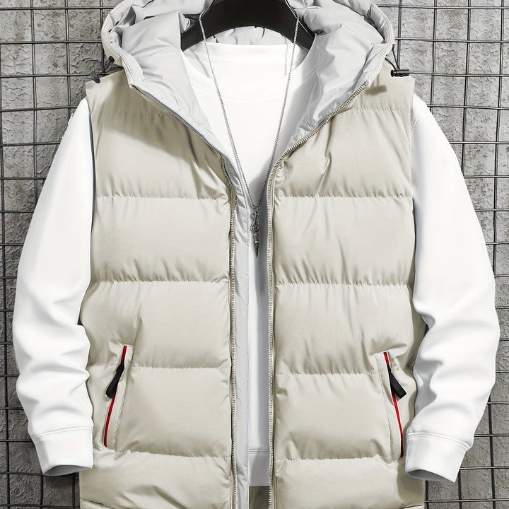Men's Hooded Vest Thickened Lightweight Stylish Casual Wear