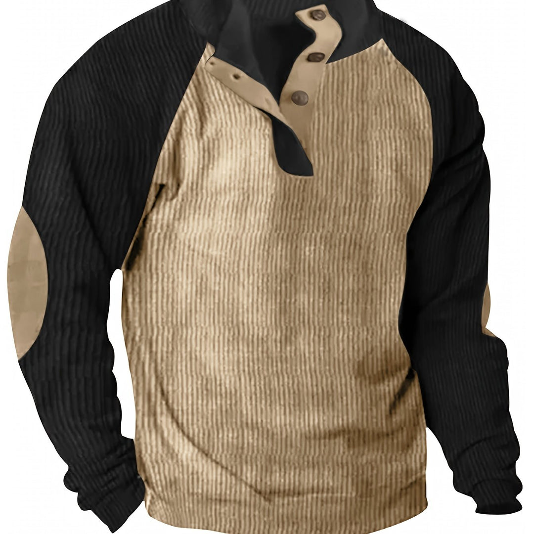 Men's Casual Long-Sleeved Pullover T-Shirt Sweatshirt