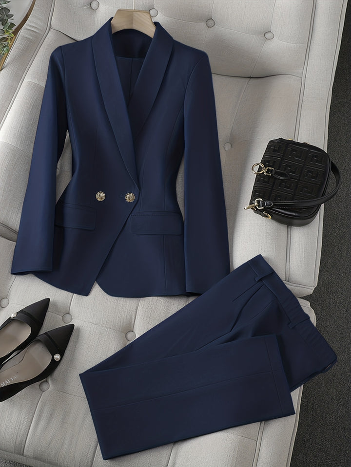 Two-Piece Suit Set with Waistcoat and Matching Pants