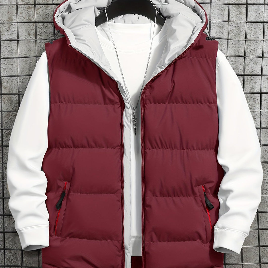 Men's Hooded Vest Thickened Lightweight Stylish Casual Wear