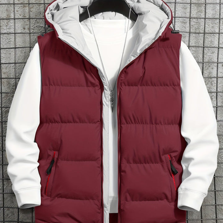 Men's Hooded Vest Thickened Lightweight Stylish Casual Wear