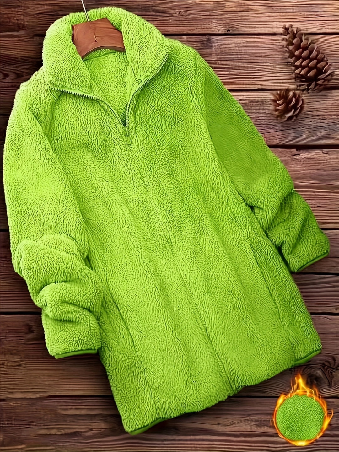 Women's Fleece Jacket Casual Outerwear Long Sleeve Winter Coat