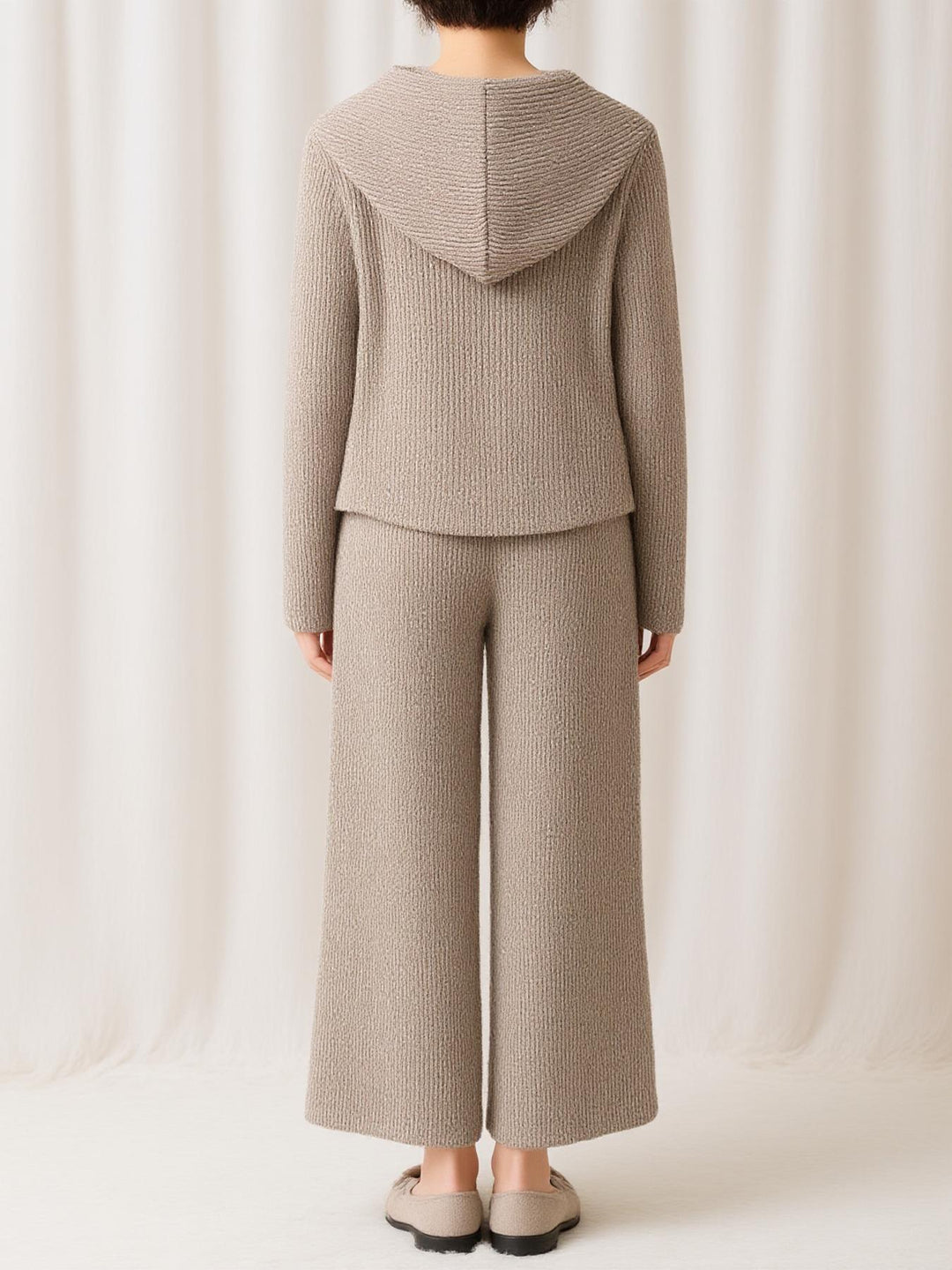 Elegant Women's Hooded Long Sleeve Top and Pants Set