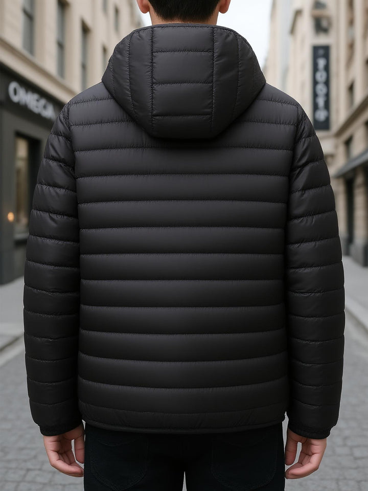 Men's Lightweight Jacket Hooded Stand Collar Versatile Outerwear