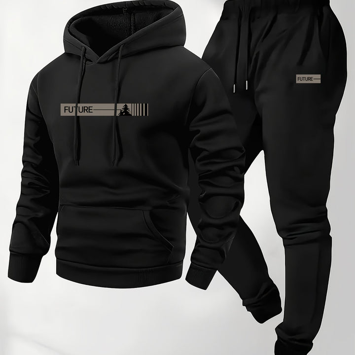 Men's Casual Hoodie and Jogger Pants Set Sportswear Outfit