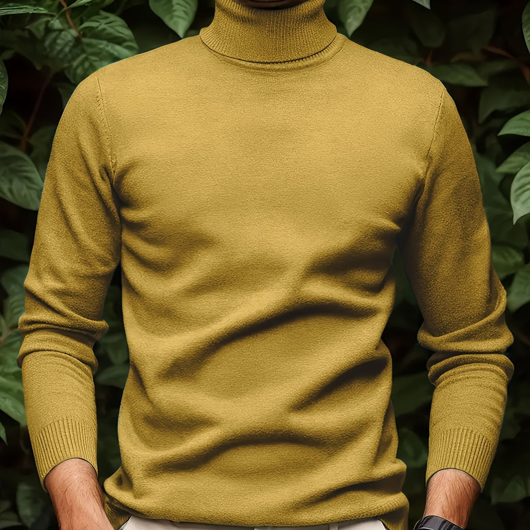 Men's Pullover Knit Sweater with Turn-Collar Autumn-Winter Style