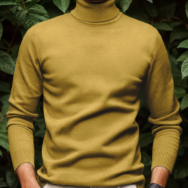 Men's Pullover Knit Sweater with Turn-Collar Autumn-Winter Style
