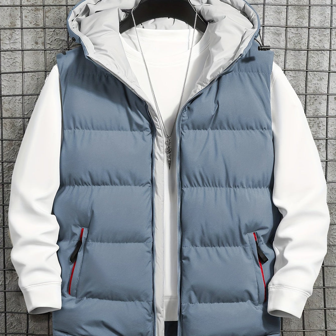 Men's Hooded Vest Thickened Lightweight Stylish Casual Wear
