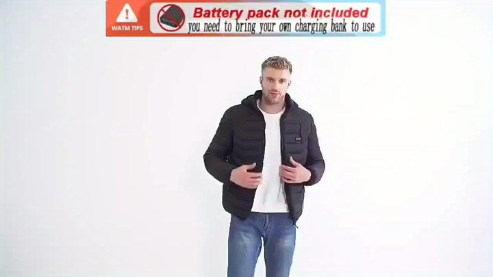 Men's Heated Coat for Couples with 24 Heating Zones Wind-Resistant