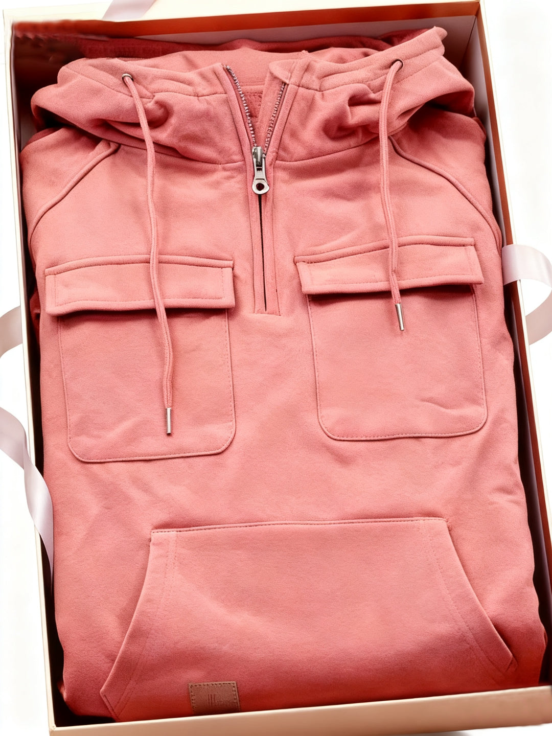 Men's Quarter Zip Hoodie Loose Fit Multi Pocket Sports Tactical
