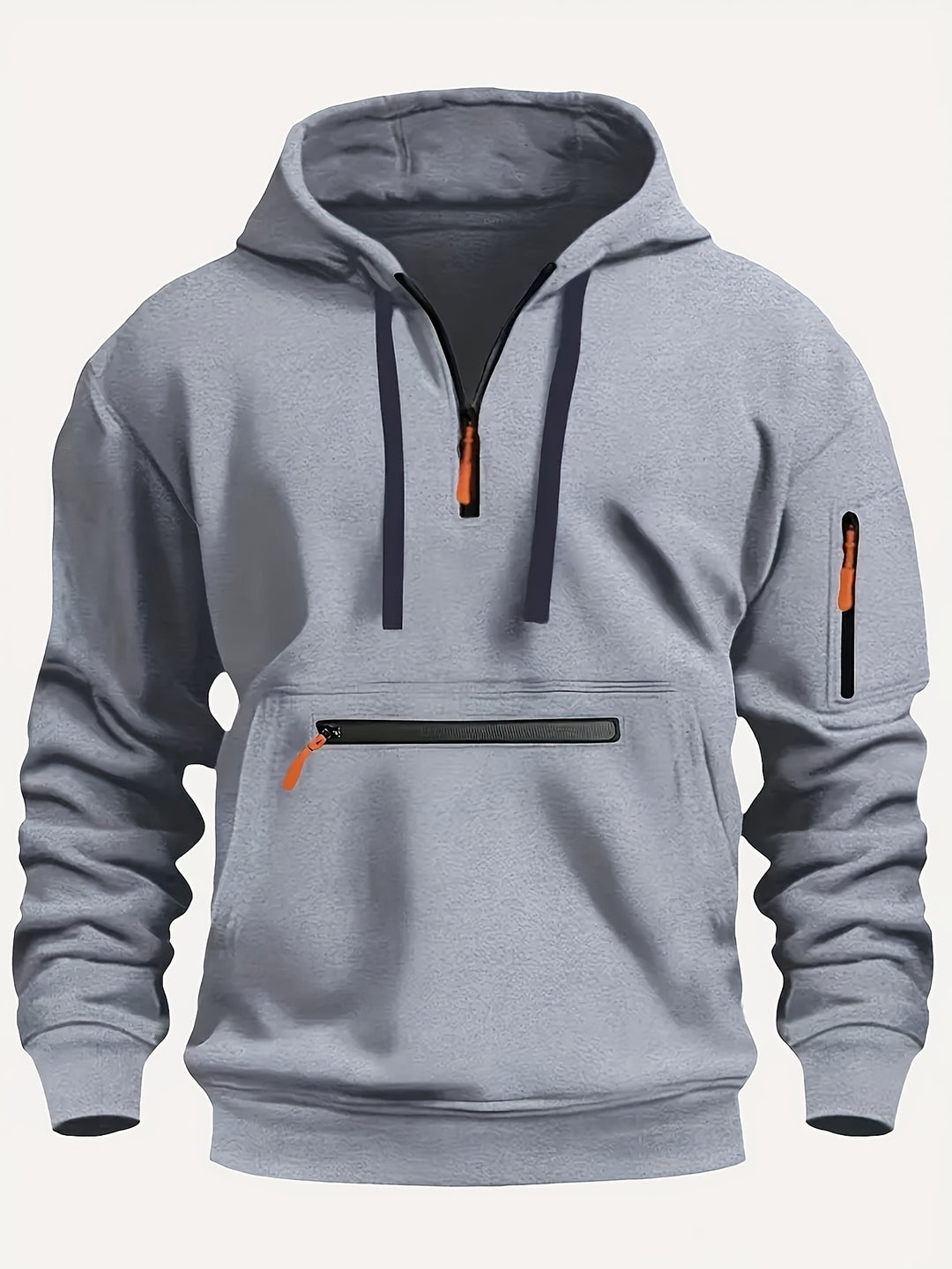 Men's Casual Zipper Hoodie with Kangaroo Pocket