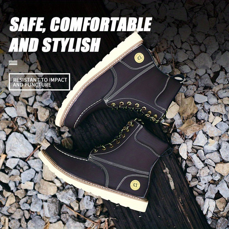 Men's Industrial Footwear Slip Resistant Steel Toe Safety Shoes