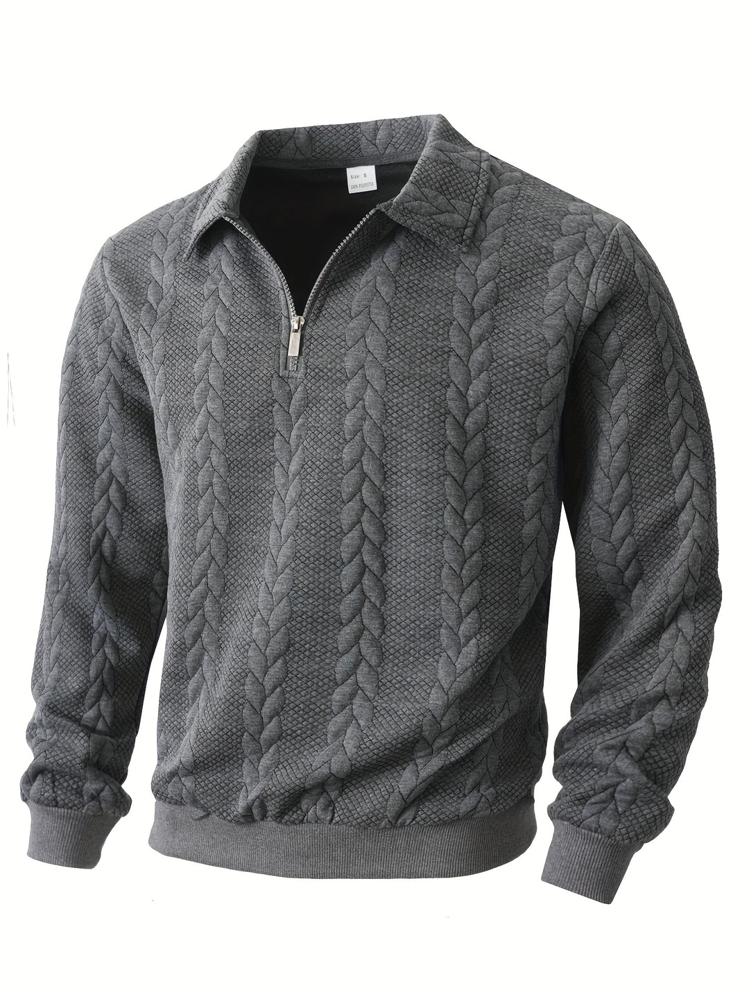 Men's Knitted Stand Collar Half-Zip Jacket Sweatshirt Outerwear