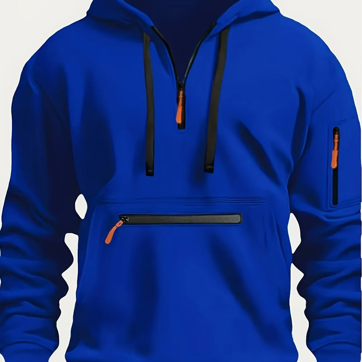 Men's Casual Zipper Hoodie with Kangaroo Pocket