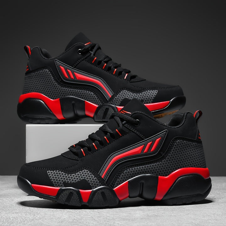 Men's Lace-Up Sneakers Thick Cushioned Platform Non-Slip Rubber Sole