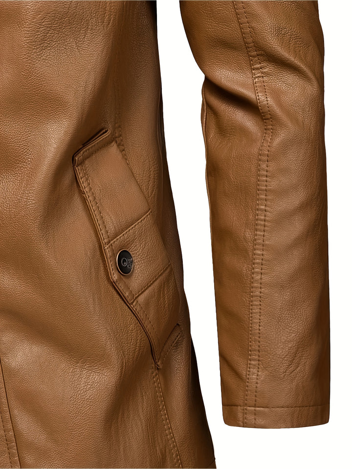 Casual Streetwear Jacket for Men with Stand-Up Collar and Pockets