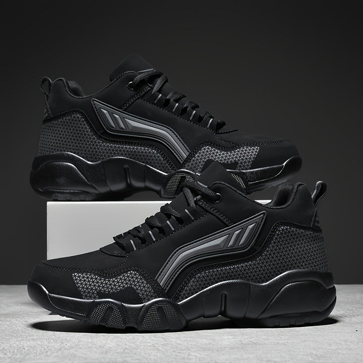 Men's Lace-Up Sneakers Thick Cushioned Platform Non-Slip Rubber Sole