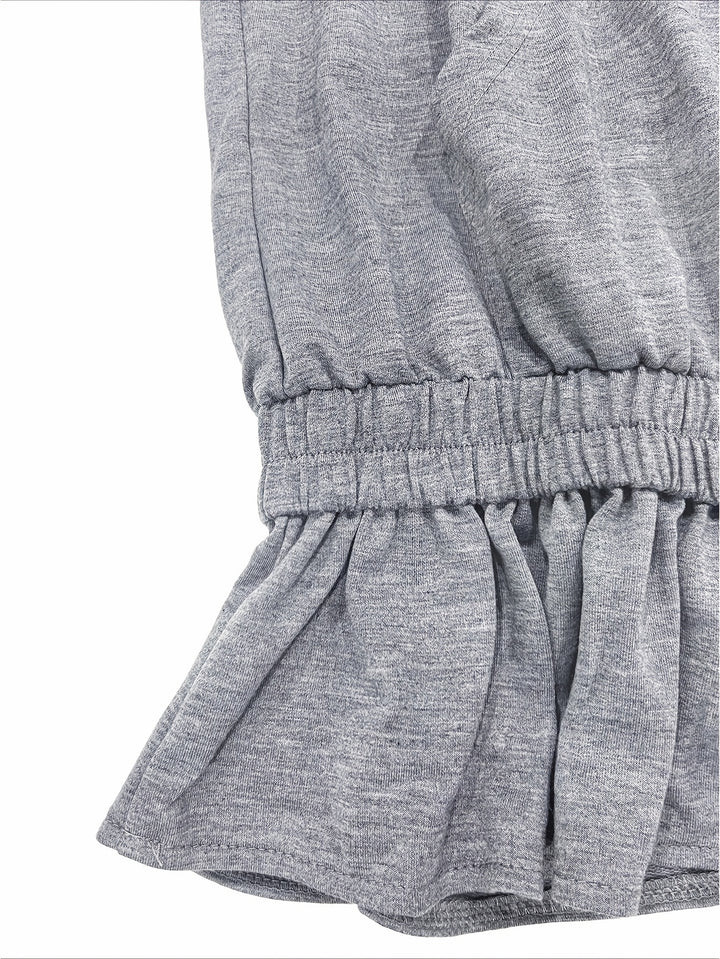 Hooded Ruffled Sweatshirt Dress for Women Casual Trendy Style