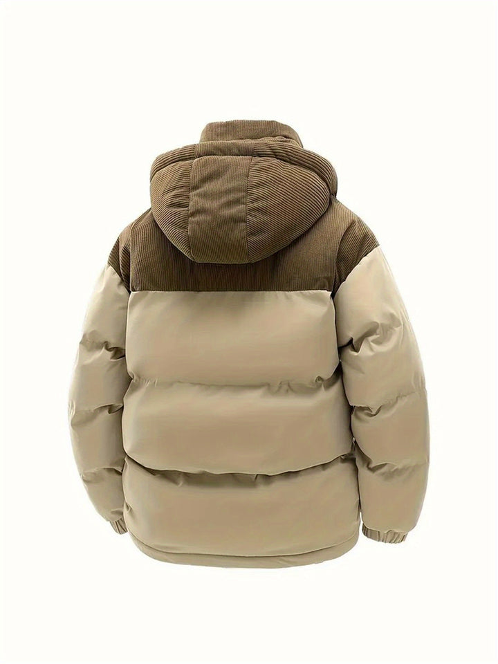 Hooded Fleece Coat for Men with Detachable Hood