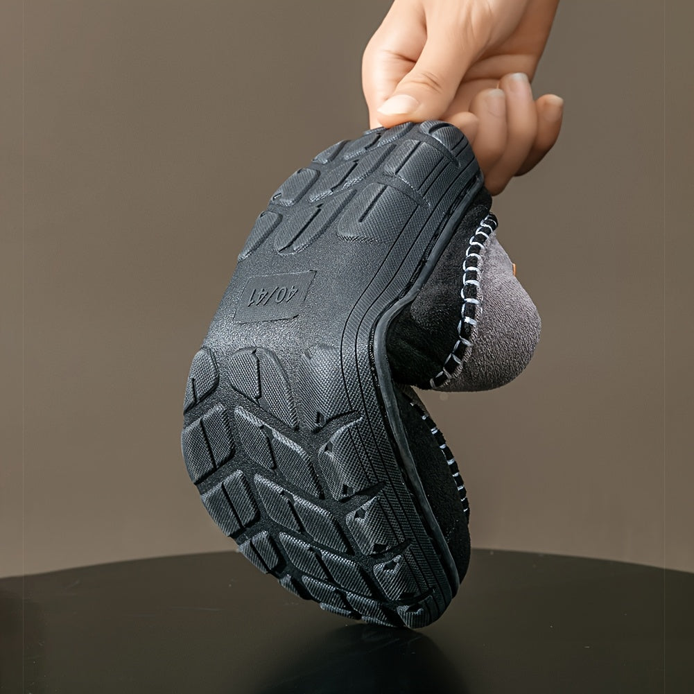 Men's Outdoor Bag and Memory Foam Indoor Slippers Soft Sole Winter