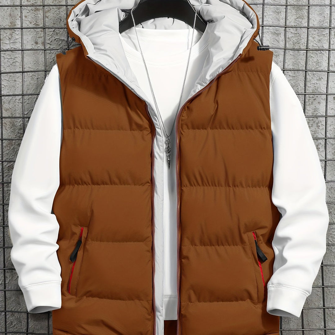 Men's Hooded Vest Thickened Lightweight Stylish Casual Wear