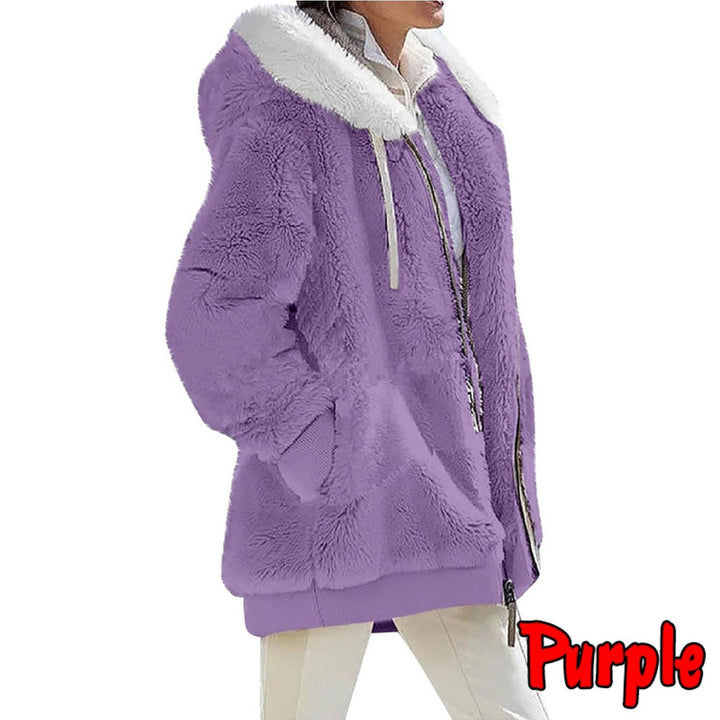 Women's Loose Sports Zipper Hooded Jacket Autumn Winter