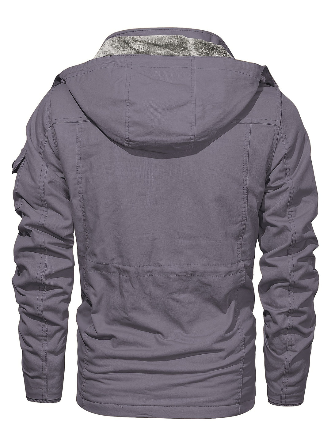 Men's Fleece Lined Work Jackets Cargo Coats with Hood