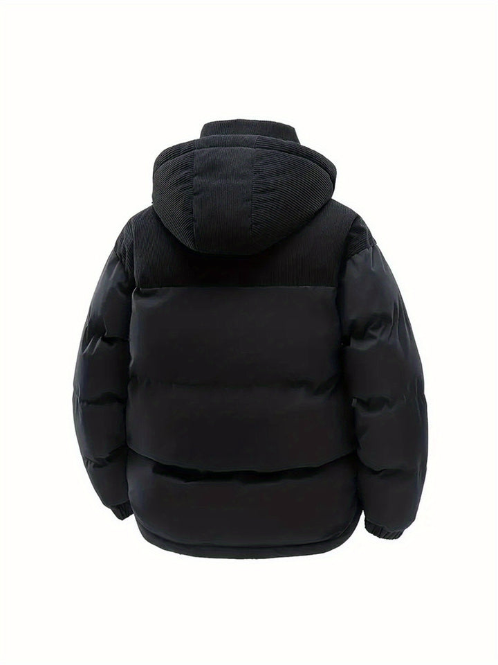 Hooded Fleece Coat for Men with Detachable Hood