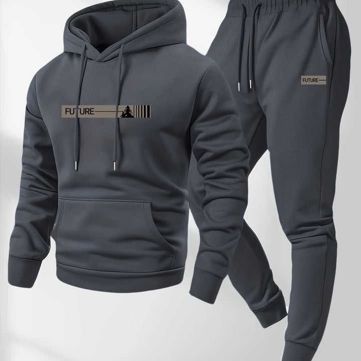Men's Casual Hoodie and Jogger Pants Set Sportswear Outfit