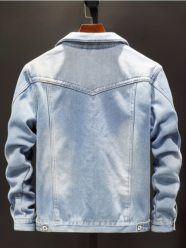 Men's Fleece-Lined Loose-Fit Denim Jacket