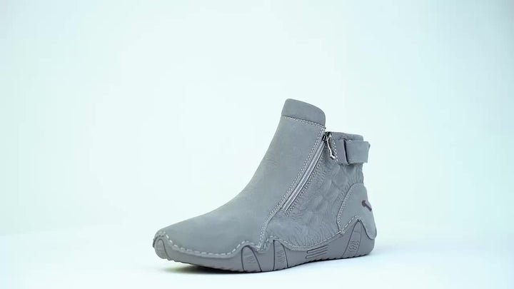 Men's Fashion Zippered Slip-on Mid-top Rubber Sole Outdoor Boots