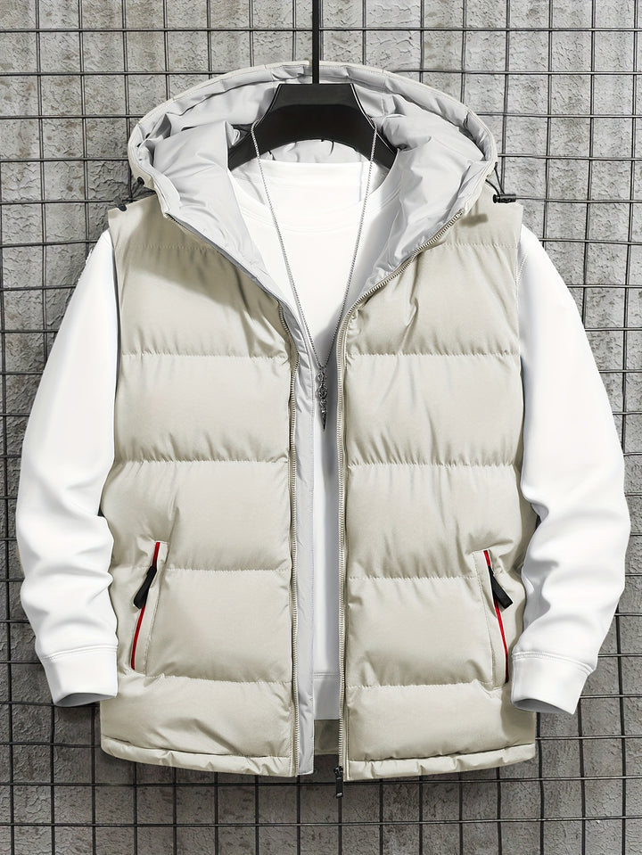 Men's Hooded Vest Thickened Lightweight Stylish Casual Wear