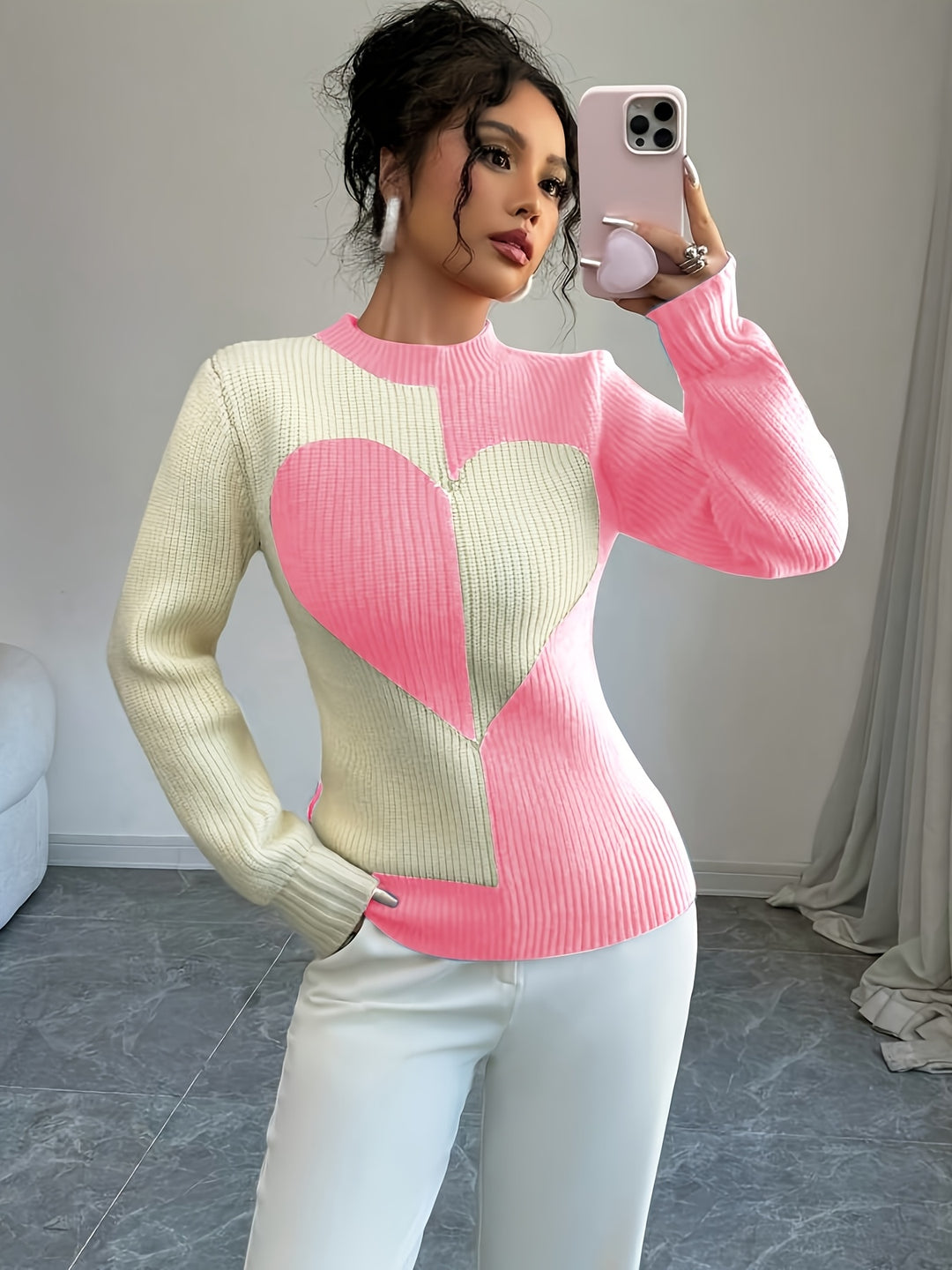 Women's Half-Turtleneck Pullover Sweater
