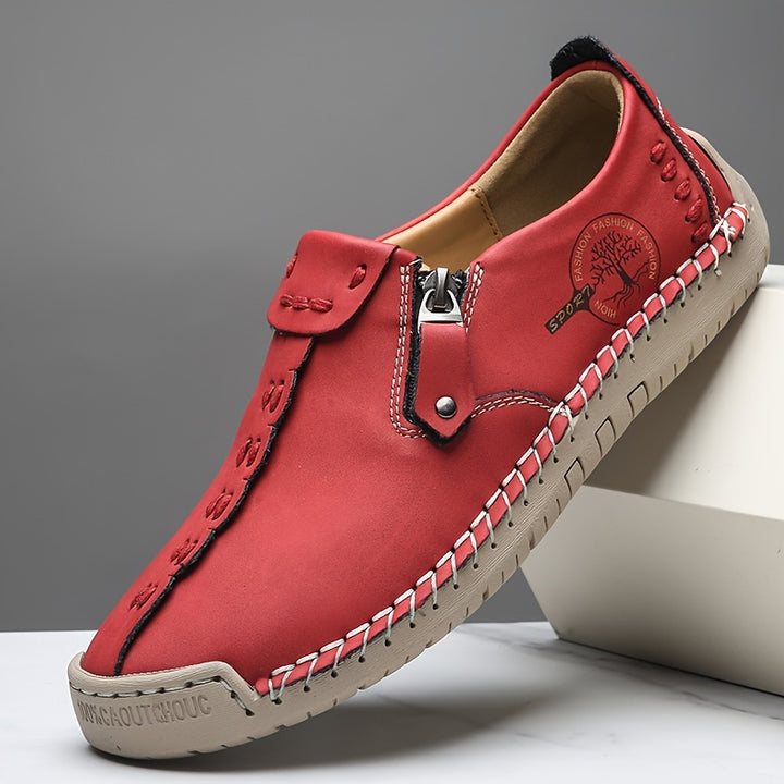 Women's Casual Loafers Slip-on Sneakers with Zipper Closure