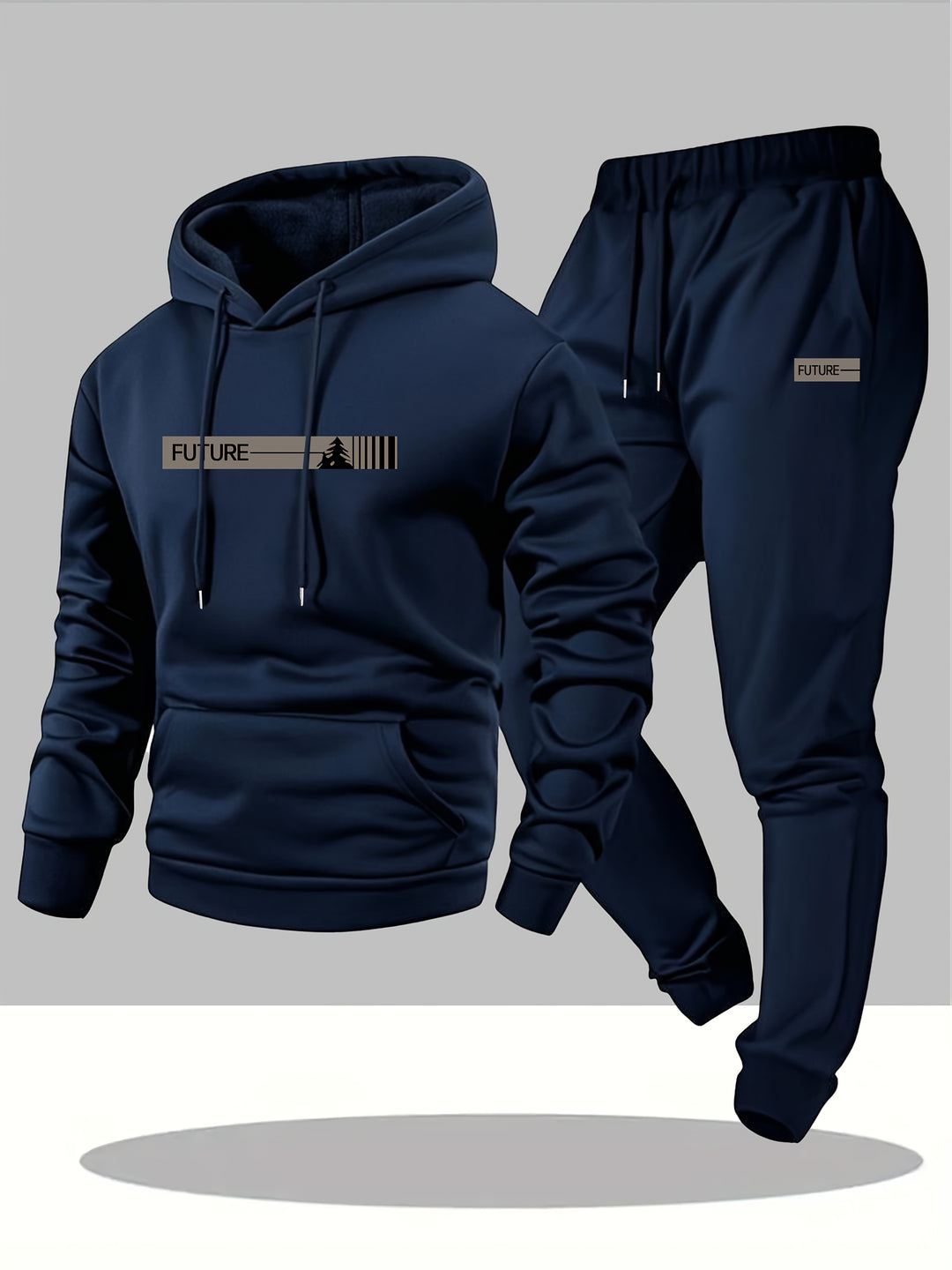 Men's Casual Hoodie and Jogger Pants Set Sportswear Outfit